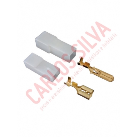 KIT DE 2 FICHAS MACHO/FEMÊA C/ 2 TERMINAIS 6,3