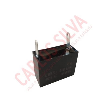 CONDENSADOR RECTAGULAR 2 MF C/ 2 TERMINAIS