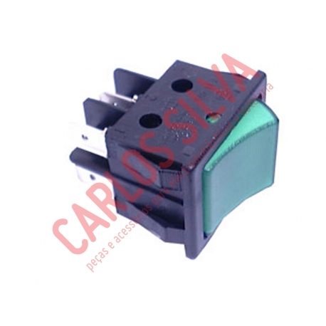 INTERRUPTOR PRESSAO VERDE LUMINOSO 22X30