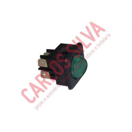 INTERRUPTOR LUMINOSO 25X25mm 4C VERDE