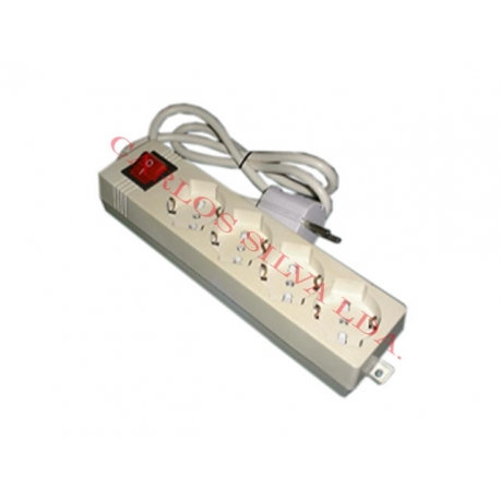 EXTENSAO 1 MT. C/ TOMADA QUADRUPLA E INTERRUPTOR