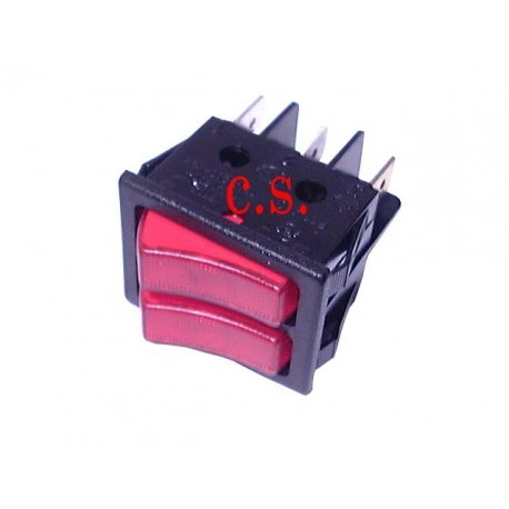 INTERRUPTOR DUPLO LUMINOSO VERM. 22X30 6C