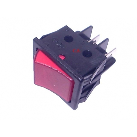 INTERRUPTOR LUMINOSO VERMELHO 22X30mm 4C