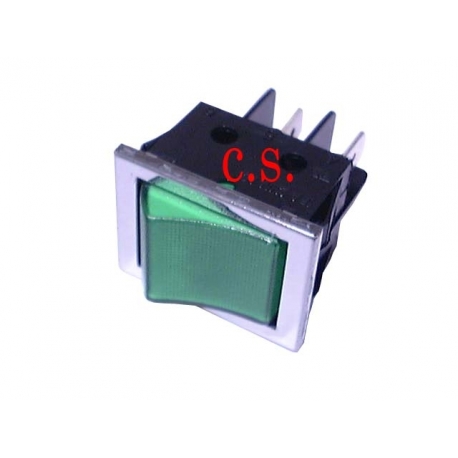 INTERRUPTOR VERDE CROMADO 22X30 4T.