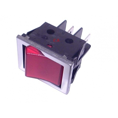 INTERRUPTOR VERMELHO CROMADO 22X30 4T.