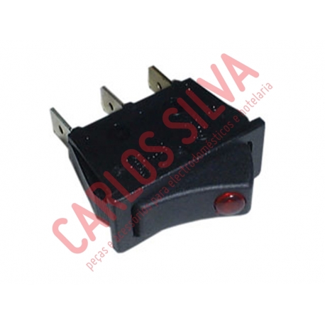 INTERRUPTOR 11X30 3 T. PRETO C/ LED VERM.