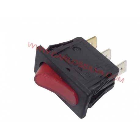 INTERRUPTOR LUMINOSO VERMELHO 30X12 3C