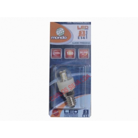 LAMPADA LED P/ FRIG. ( E-14- 3W 30W. LUZ BRANCA - 180 LUMEN 4000K )