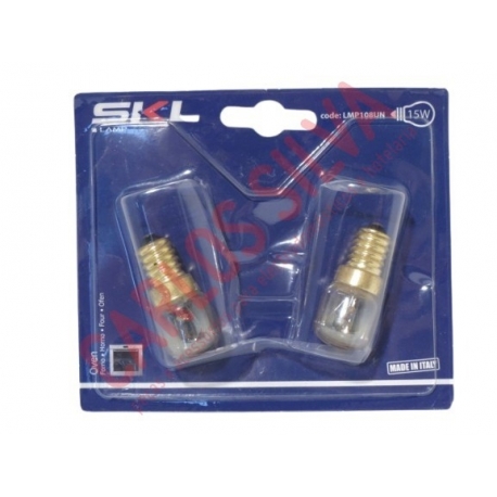 KIT 2 LAMPADAS P/ FORNO PEQ. 15W- E14 300º