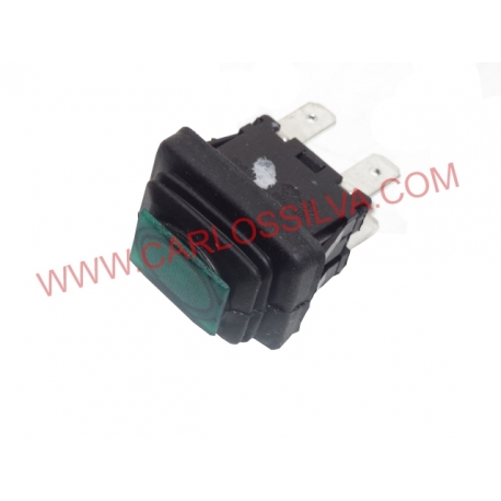 INTERRUPTOR LUMIN. VERDE C/ FOLE ( 13x20mm - 4T.)