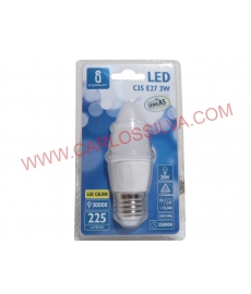 LAMPADA DE LED 4W 30W. 230V. A5 C35 E27 (320 LUMEN 3000K)