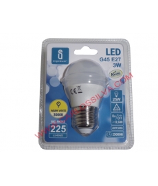 LAMPADA DE LED 5W 25W. 230V. A5 G45 E27 (450 LUMEN / 3000K)