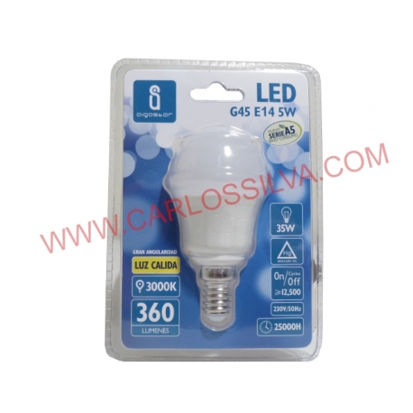 LAMPADA DE LED 5W 35W. 230V. E14 (350 LUMEN 3000K)