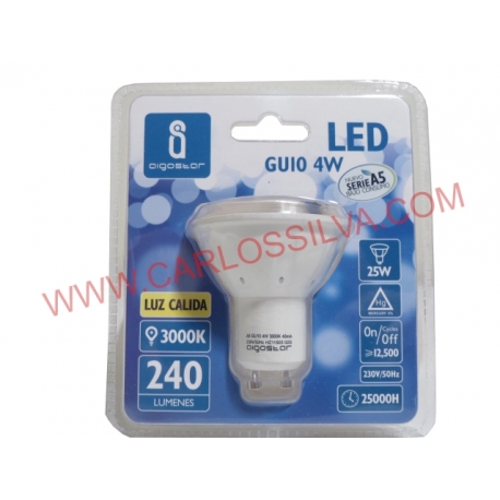 LAMPADA DE LED 6W 35W. 230V. GU10 (150 LUMEN 3000K)