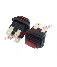 INTERRUPTOR LUMIN. VERMELHO C/ FOLE ( 13x20mm - 4T.)