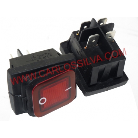 INTERRUPTOR LUMIN. VERMELHO C/ FOLE ( 22x30mm - 4T.)