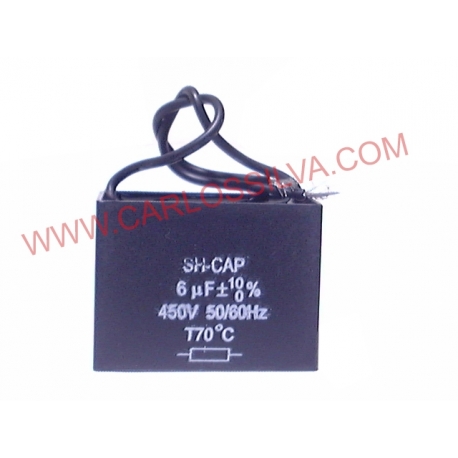 CONDENSADOR C/ 2 FIOS 6 mf
