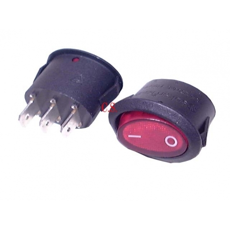 INTERRUPTOR OVAL LUMINOSO VERMELHO ( 3T.)