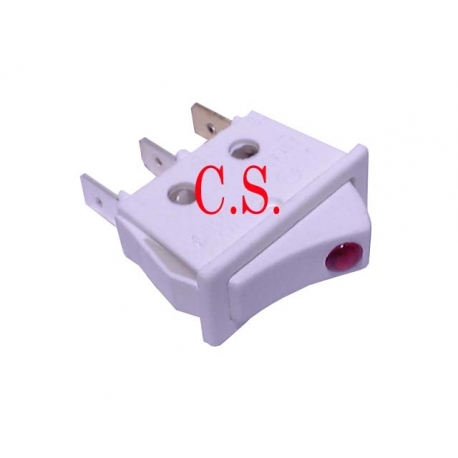 INTERRUPTOR 11X30 3 T. BRANCO C/ LED VERMELHO