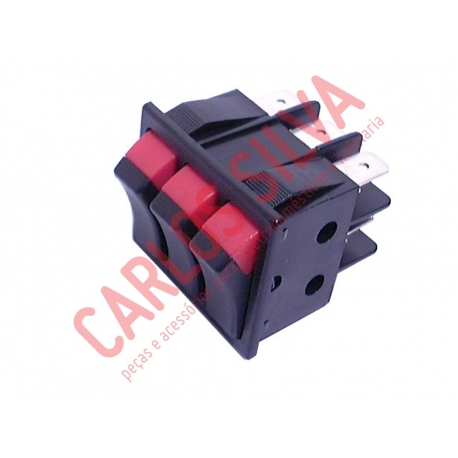 INTERRUPTOR TRIPLO 35X30 TECLA 2 CORES (6 T)
